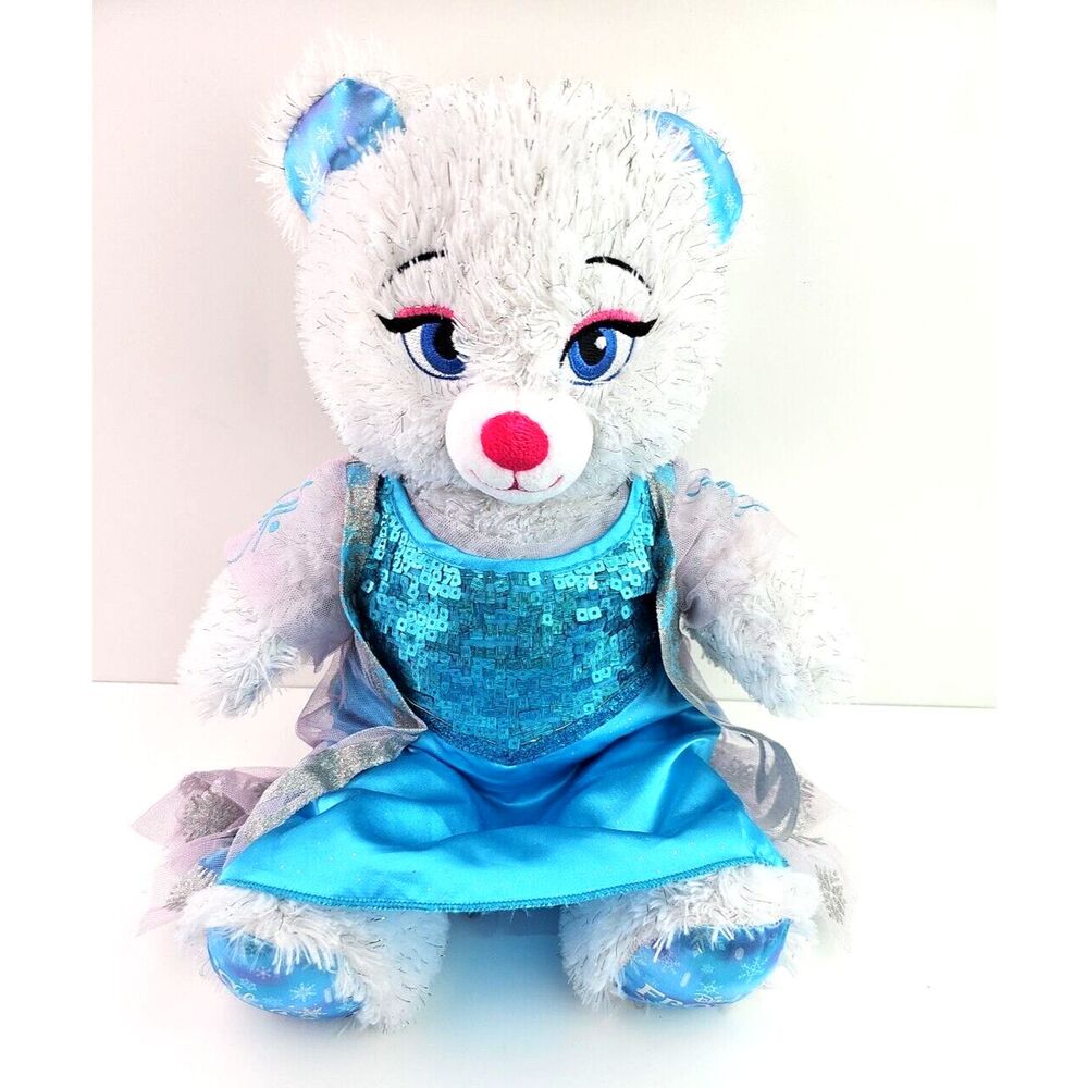 Build a Bear Disney Frozen Elsa with Blue Dress Sparkles Stuffed Animal 16 inch